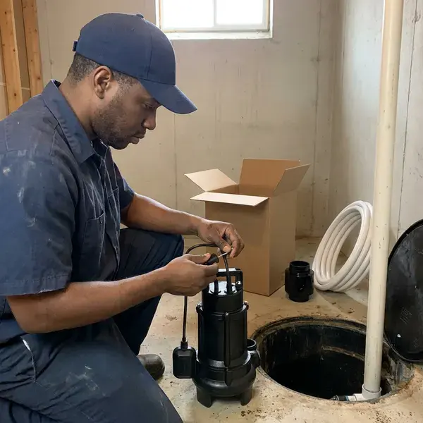 CKN Plumbing technician providing basement sump pump installation in Anchorage, AK