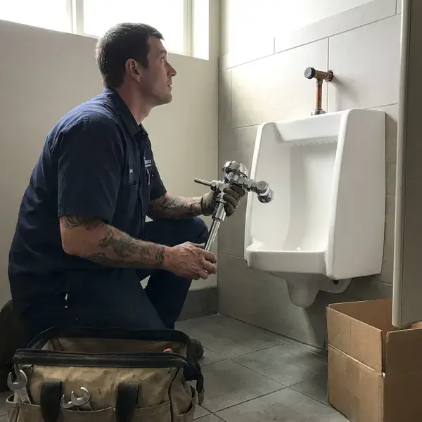 Local urinal installation by CKN Plumbing, Anchorage, AK